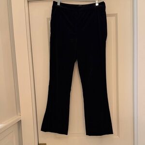 Frame black velvet slit pants